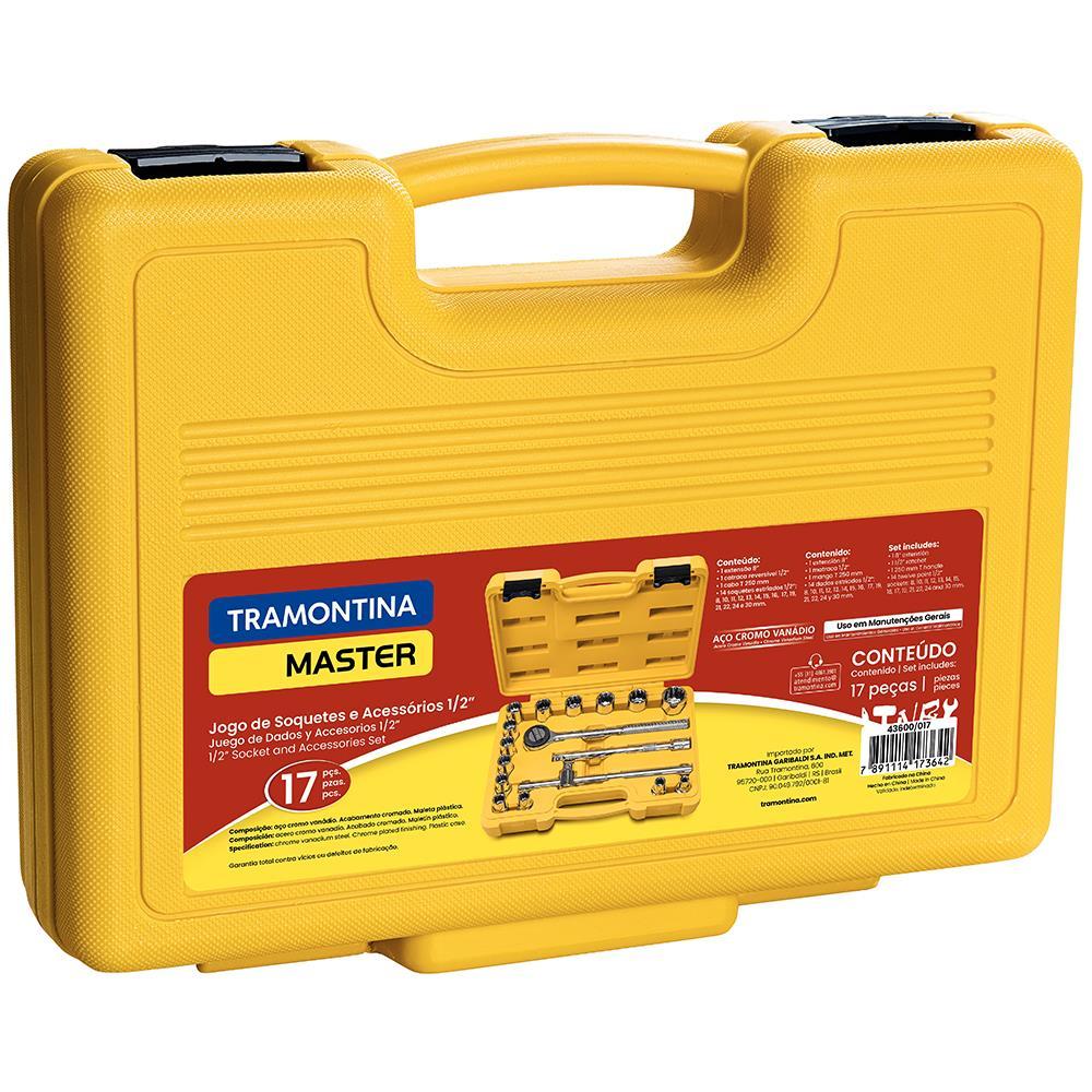 Jogo de Soquetes Estriados Tramontina 17 Peças com Encaixe de 1/2" - 2