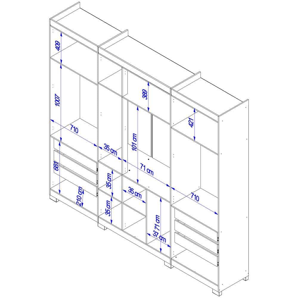 Guarda-Roupa Bartira Diplomata 7 Portas 6 Gavetas 255,6cm de largura - 4