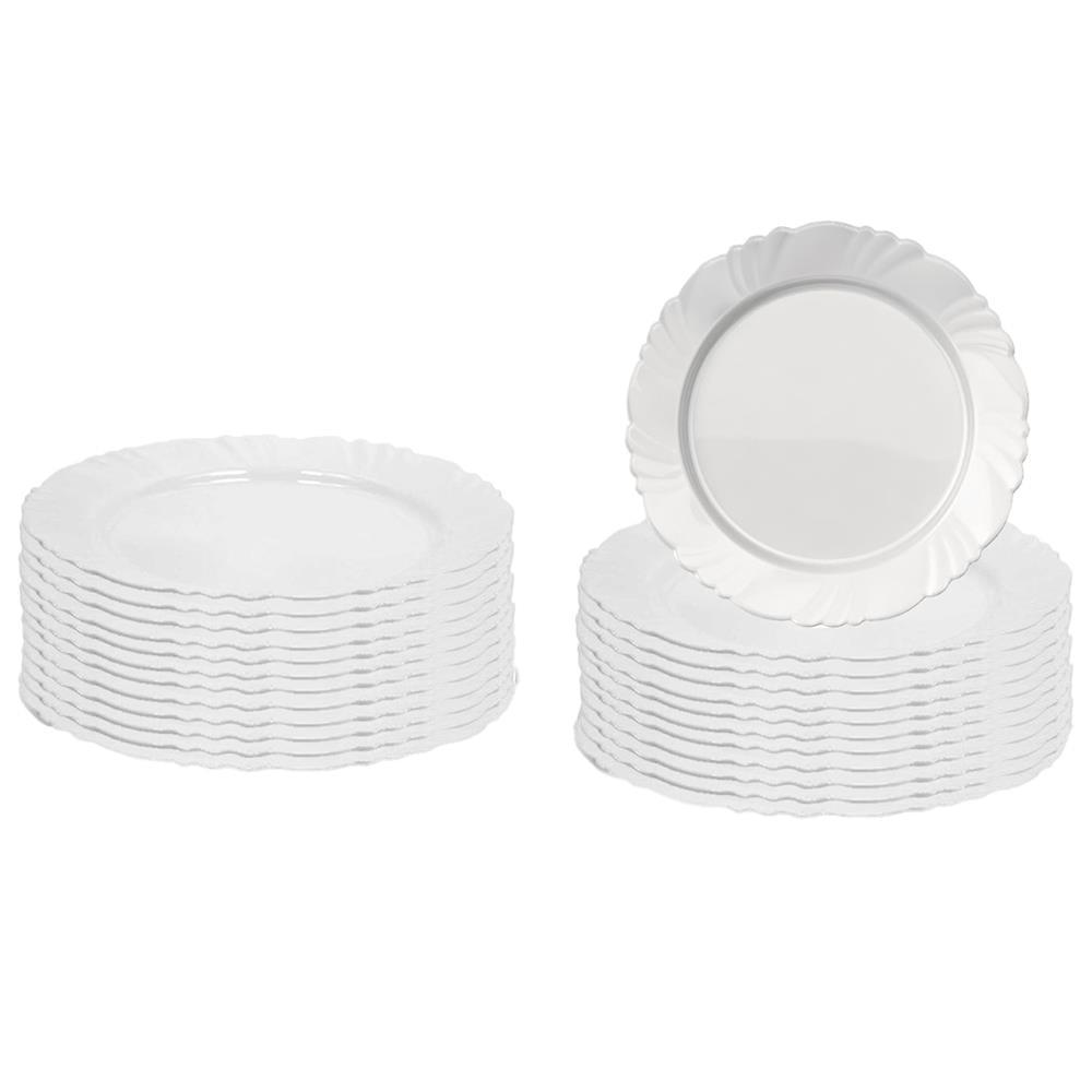 Conjunto de Pratos Rasos Duralex Pétala em Vidro 25,5 cm Branco – 24 Peças - 1