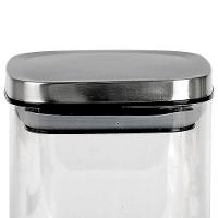 Porta Mantimentos Quadrado Dynasty em Vidro Borossilicato com Tampa de Metal Prata – 800 ml - 2