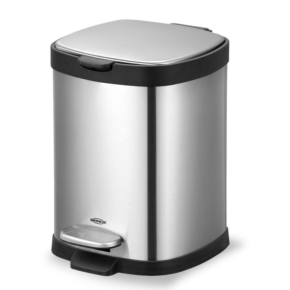 Lixeira Brinox com Pedal e Balde Frame 6 L - Inox - 1