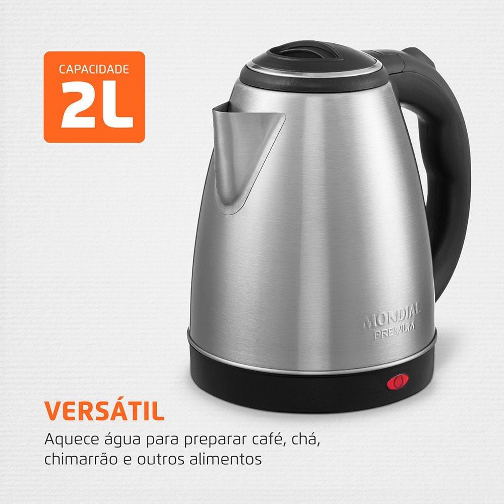 Chaleira Elétrica Mondial Pratic CE-06 com Capacidade de 2L - Inox - 4