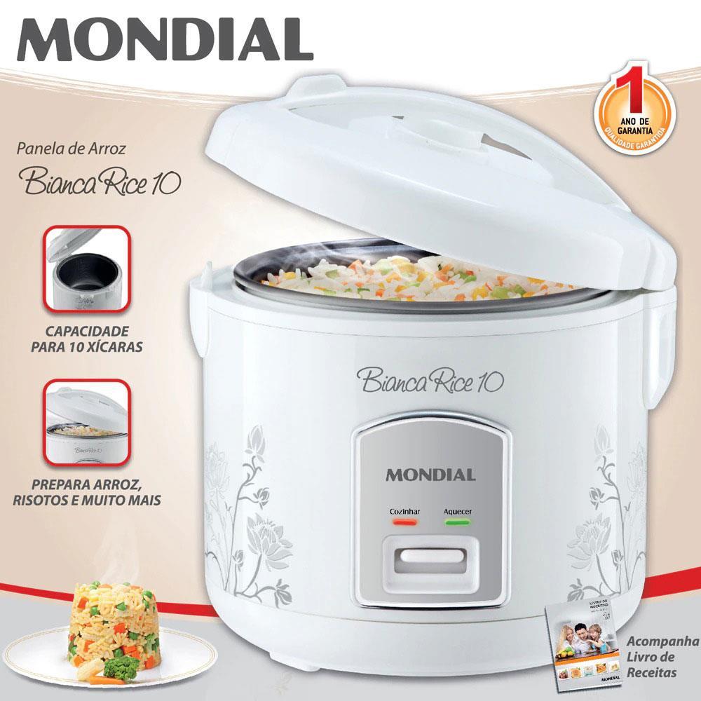 Panela Elétrica de Arroz Mondial Bianca Rice PE-10 10 Xícaras - Branca - 4