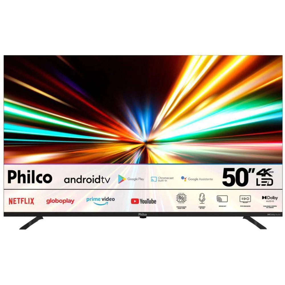 Smart TV LED 50" 4K Philco PTV50G10AG11SK Android TV, Dolby Audio, HDR e Processador Quad-core - 1