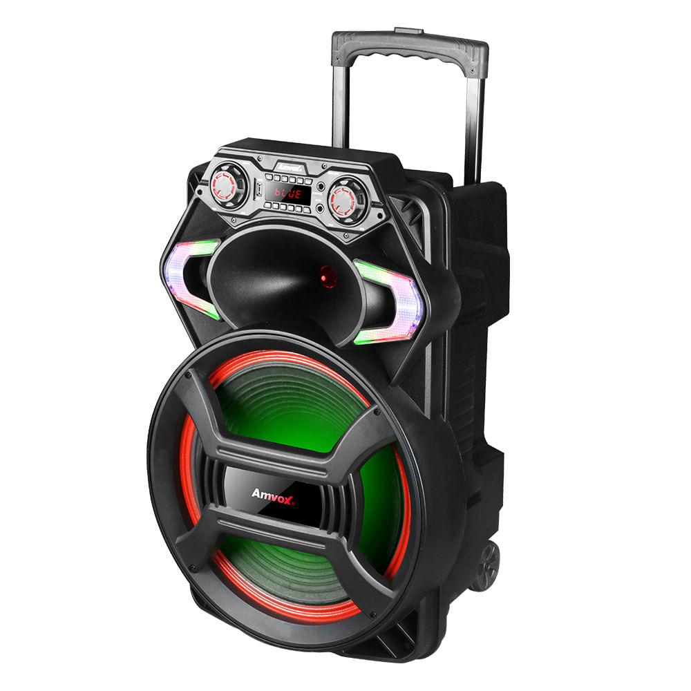 Caixa Amplificada Amvox Led Bluetooth Recarregável USB Auxiliar Bivolt 550W ACA  550 STRONDO II - 1