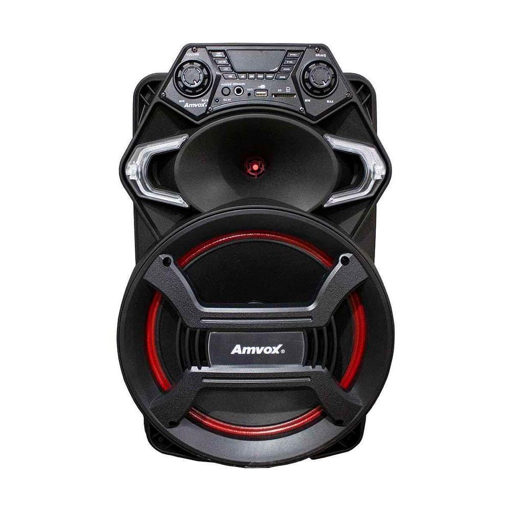 Caixa Amplificada Amvox Led Bluetooth Recarregável USB Auxiliar Bivolt 550W ACA  550 STRONDO II - 8