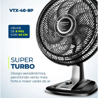 Ventilador de Mesa Mondial Turbo 8 Pás VTX-40-8P 220V/60Hz - 2