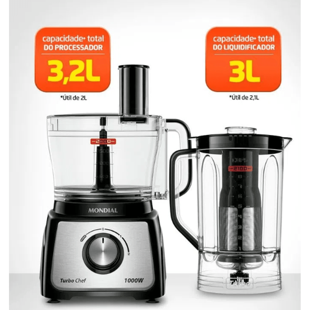 Multiprocessador Turbo Chef 5 em 1 Mondial MPN-01-B 127V/60Hz . - 3