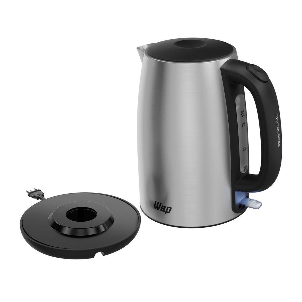 Chaleira Elétrica Wap 1200W WCE1 Portátil Aço Inox 1,7L Preto/Cinza 127V - 7