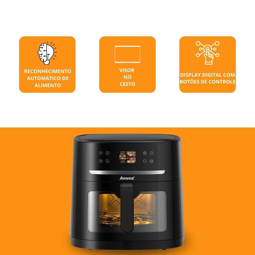 Air Fryer 8L 1700W Amvox ARF 1480 I.A Digital Antiader Timer Black 220V - 6