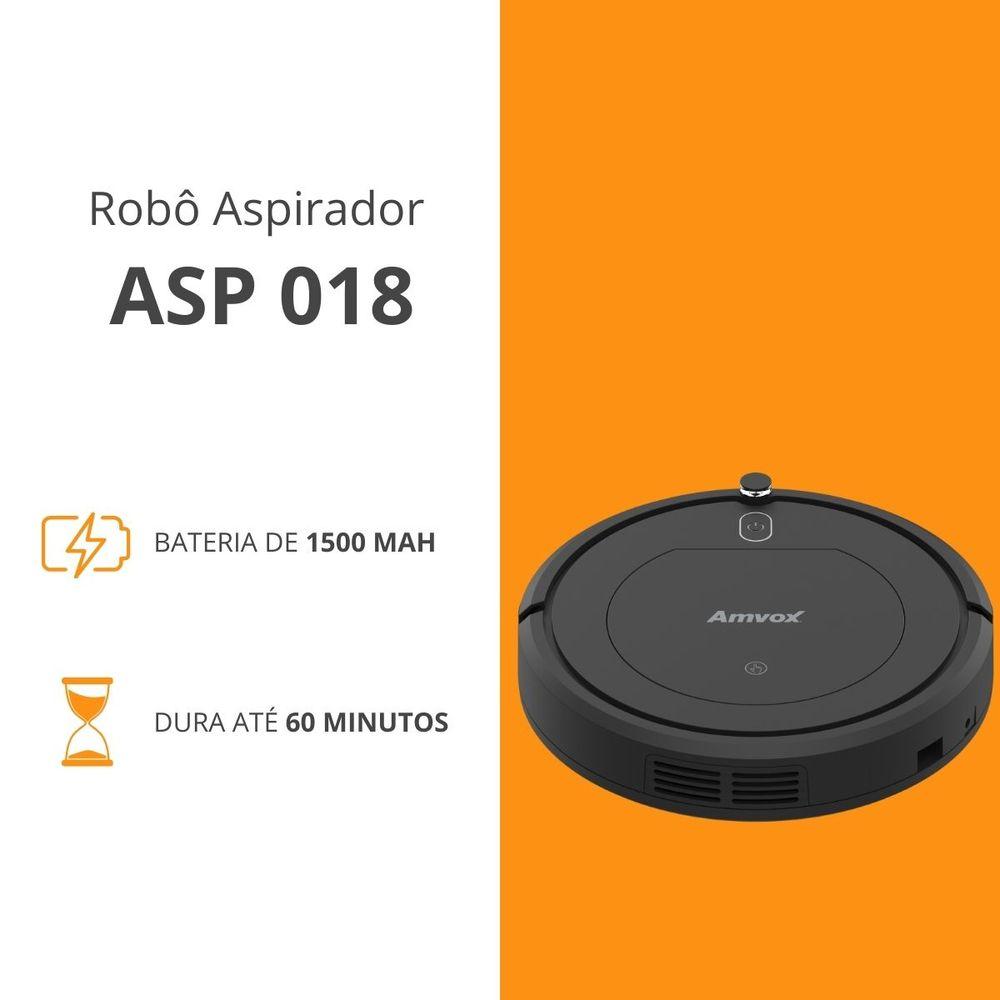 Robô Aspirador Amvox 3 Funções ASP 018 BLACK Bivolt - 5