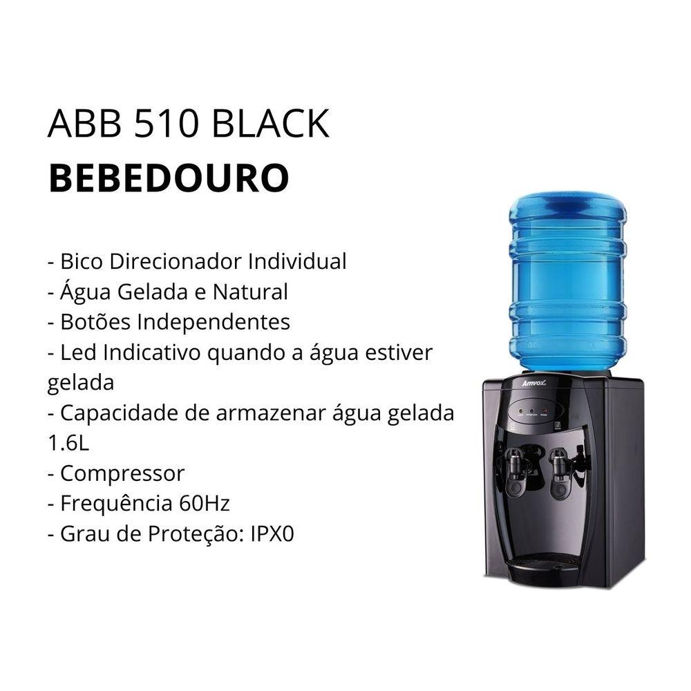 Bebedouro Amvox ABB 510 80W Com compressor 1.6L Black 110V - 3