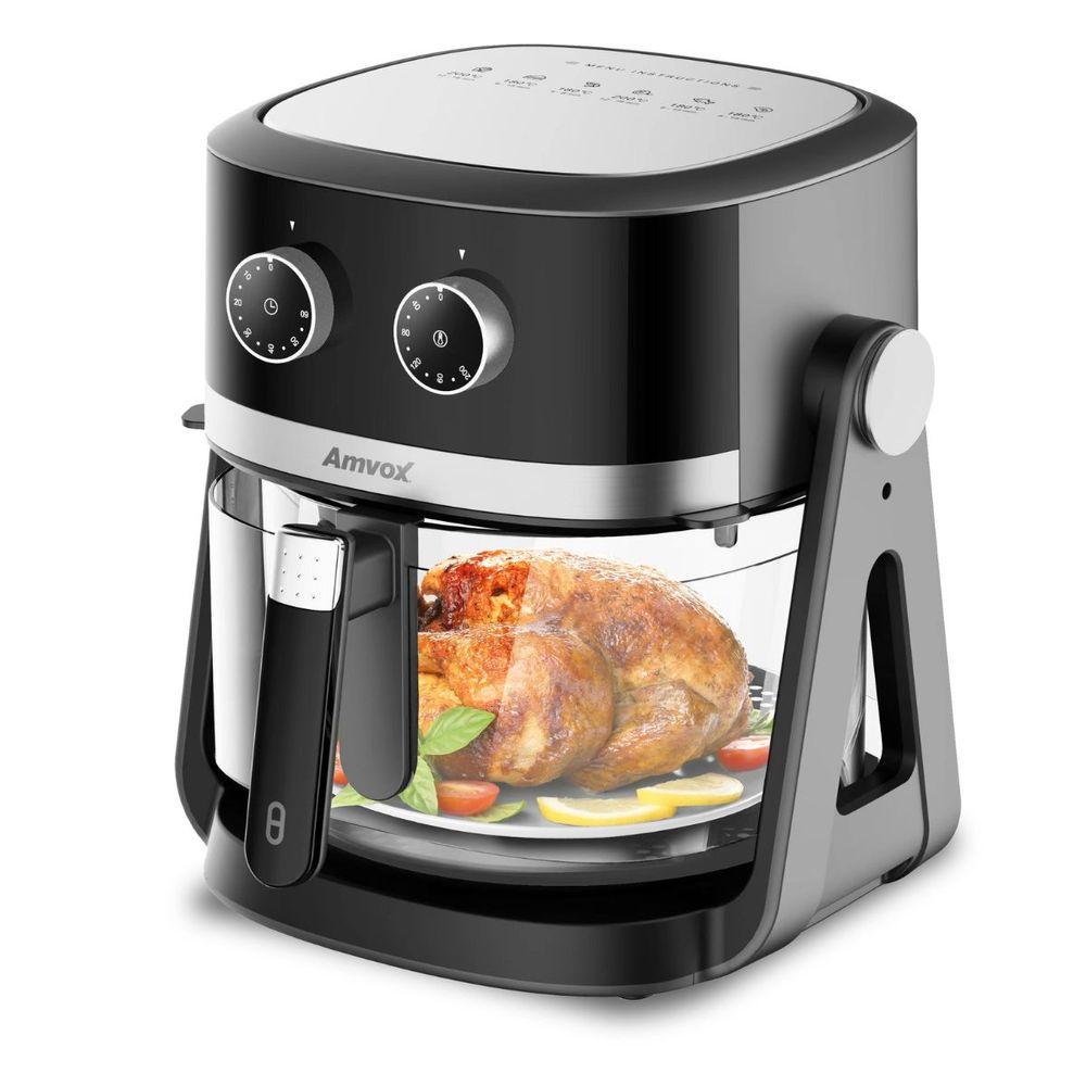 Air Fryer 5L Amvox ARF 1150  1500W 2 em 1 Preto/Prata 220v - 1