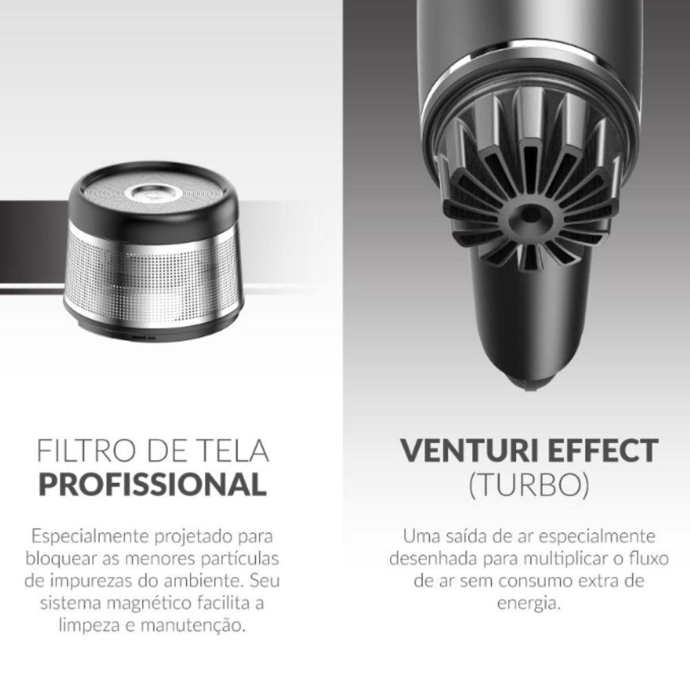 Secador de Cabelo Professional GA.MA Italy 1500W 2 Vel IQ LITE Black 110V - 7