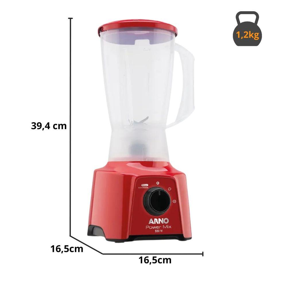 Liquidificador Arno 550W Power Mix Vermelho LQ11 110v - 3