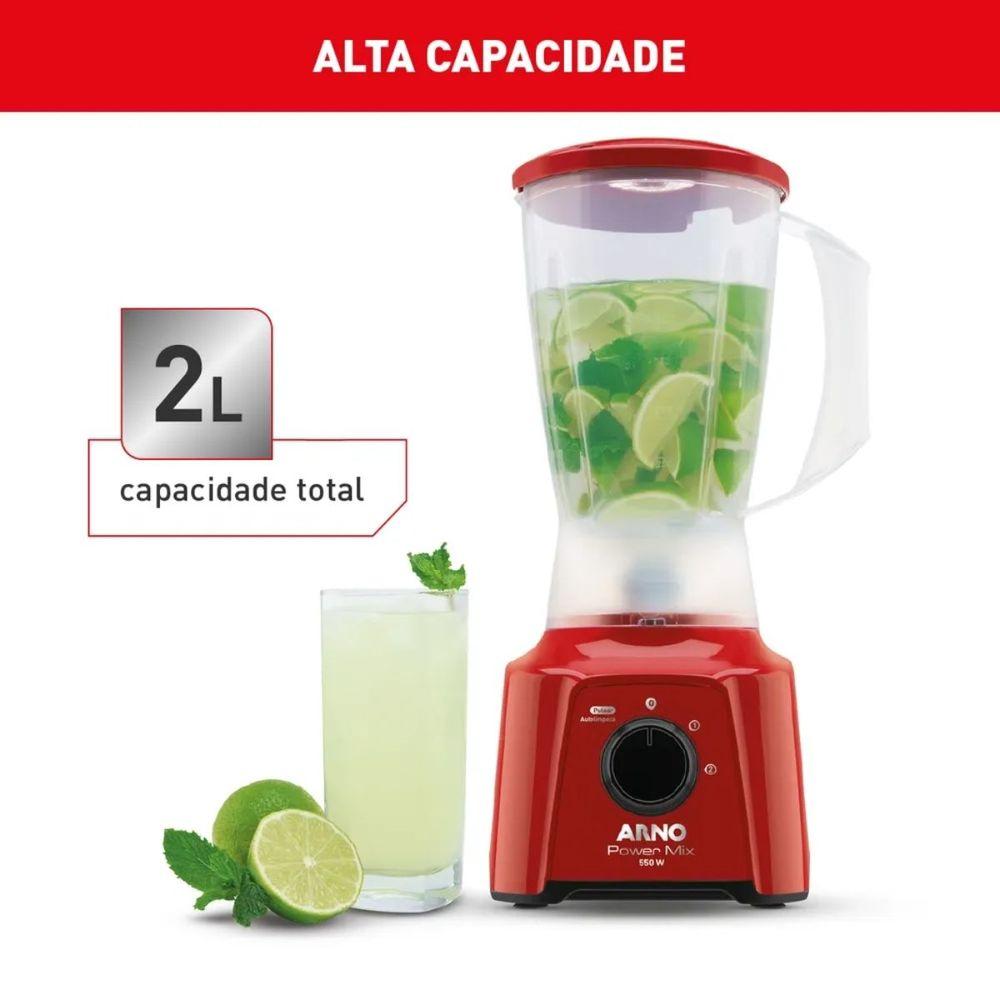 Liquidificador Arno 550W Power Mix Vermelho LQ11 110v - 4