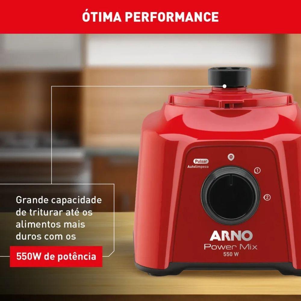 Liquidificador Arno 550W Power Mix Vermelho LQ11 110v - 6