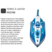 Ferro a Vapor Black+Decker 1200W Base Antiaderente Spray Branco e Azul 110V - 9