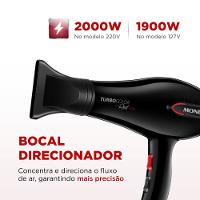 Secador de Cabelos Turbo Mondial SC-41 1900W Preto/Vermelho 220v