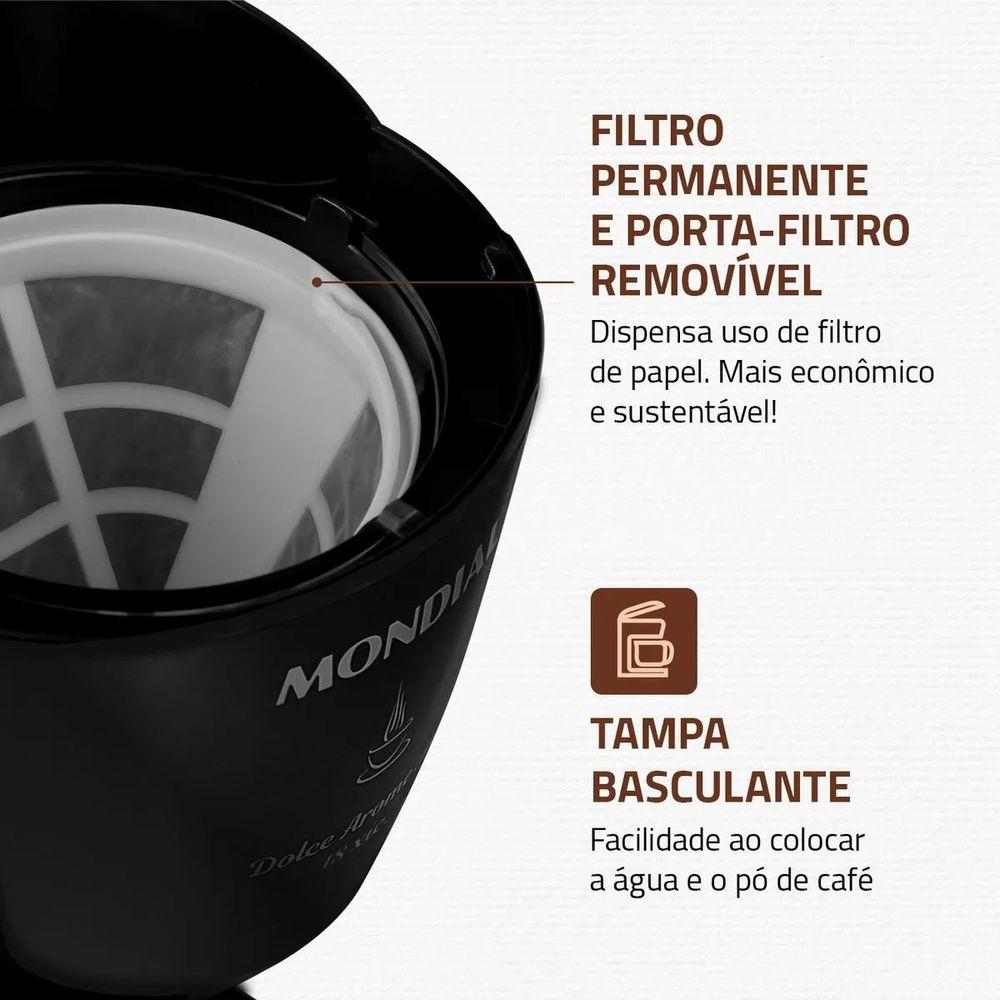 Cafeteira Elétrica Mondial 550W Dolce Arome C-30-18X-FB 220V - 5