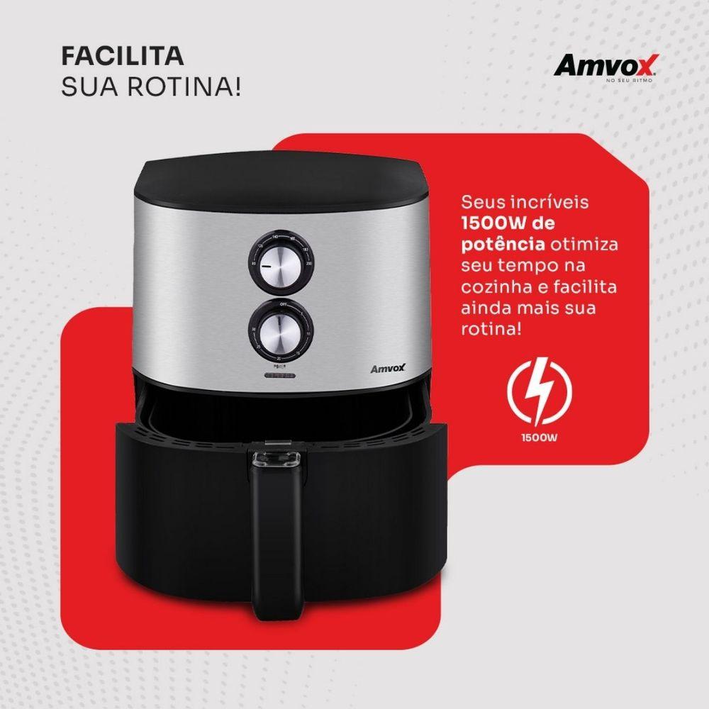 Air Fryer 7L 1500W Amvox ARF 1565 Tamanho Familia Inox 220V - 6