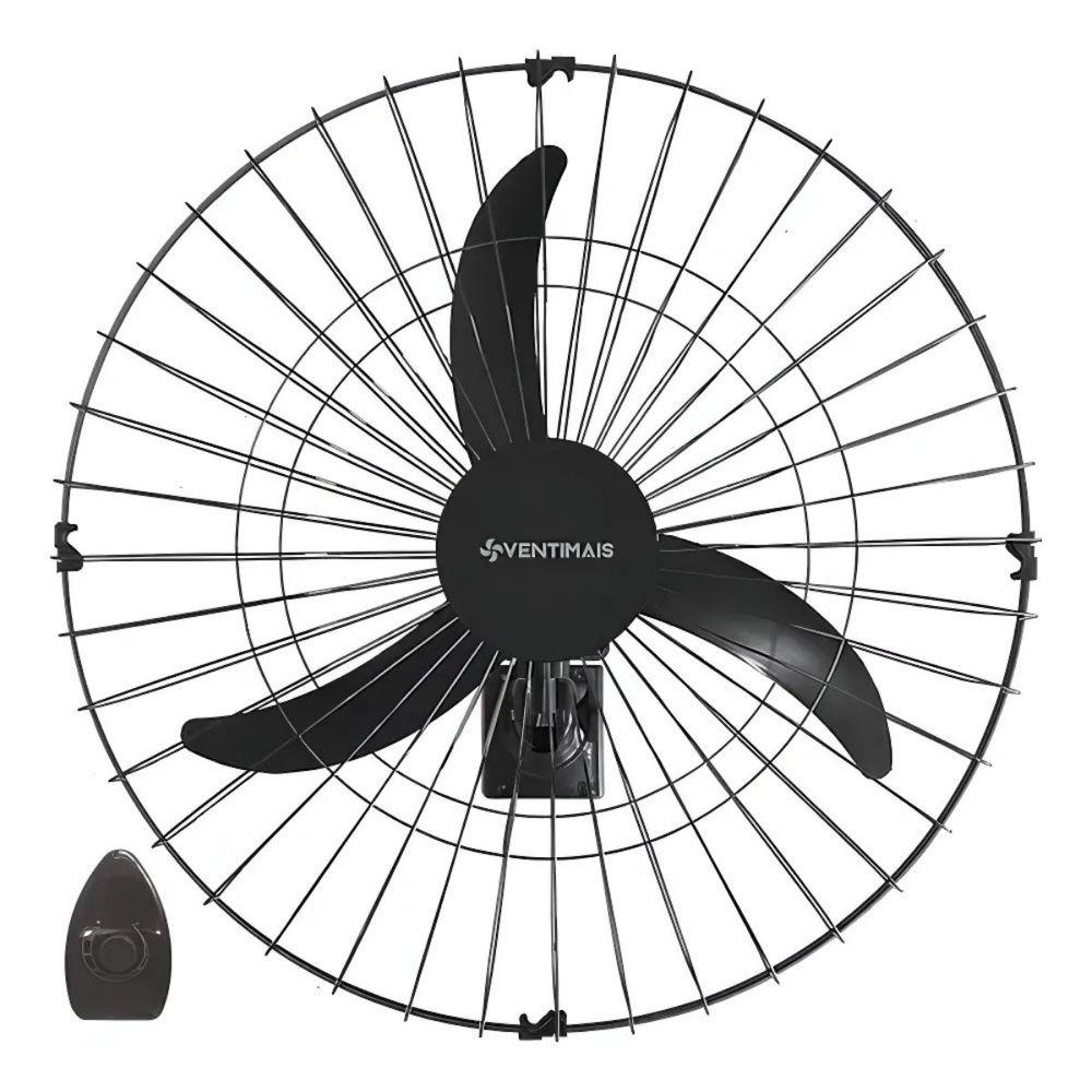 VENTILADOR OSC DE PAREDE 60CM VENTIMAIS PRETO LIGHT 147W 220V - 1
