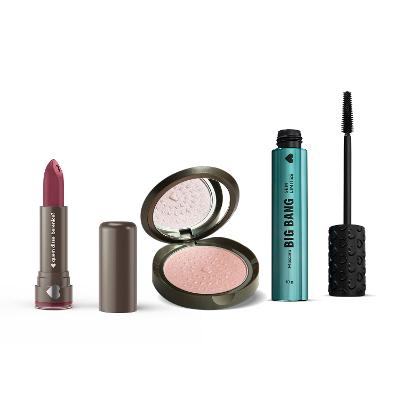 Quem disse, Berenice? Kit Máscara Para cílios 10g + Iluminador Facial 5g + Batom Mate Vinho 3,8g