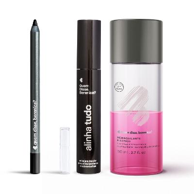 Quem disse, Berenice? Kit Lápis Olhos Pretuco 1,2g + Máscara para Cílios e Sobrancelhas Incolor 12g + Demaquilante Bifásico 110ml