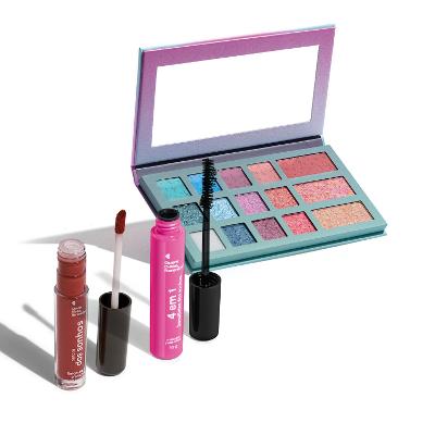 Combo dos Sonhos: Paleta de Maquiagem 24,6g + Máscara Para Cílios 10g + Batom Líquido Marrom4ml