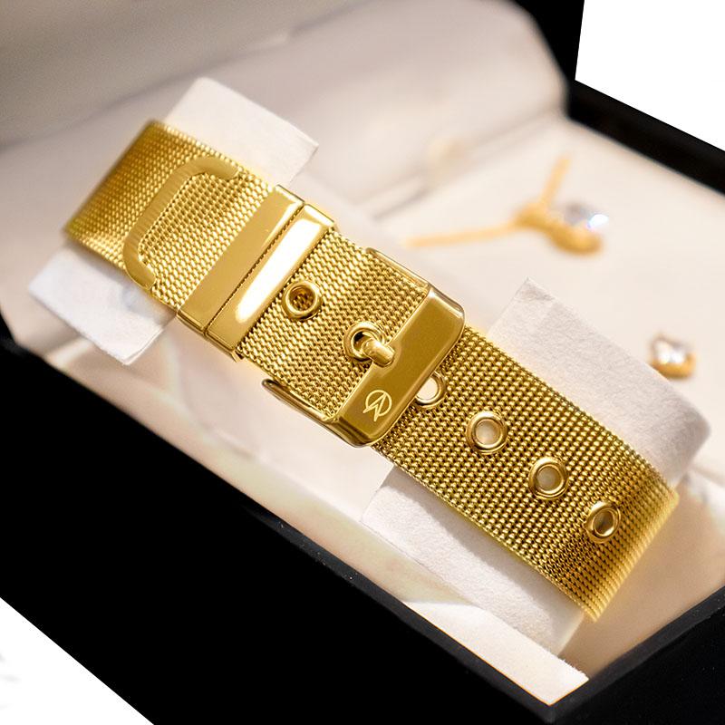 Relógio Feminino Champion Analógico Dourado CN29098W + Kit de Brincos e Colar - 5