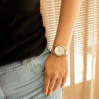 Relógio Feminino Dourado Champion Elegance CN25118W Prova D Agua + Colar e Brincos - 2