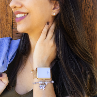 Relógio Feminino Champion Digital Espelhado Dourado CH40080B Colar e Brincos - 2