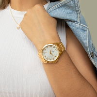 Relógio Champion Feminino Dourado Prova D´Agua CN26377W Colar e Brincos - 2