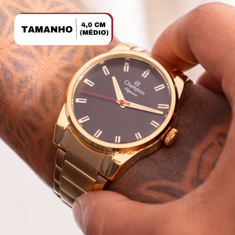 Relógio de Pulso Masculino Dourado Champion Analógico CN27590U - 3
