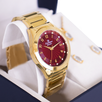 Relógio Feminino Dourado Champion Analógico Prova D'agua CN29409X Colar e Brincos - 8