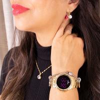 Relógio de Pulso Champion Feminino Digital Dourado CH48019H Colar e Brincos - 2