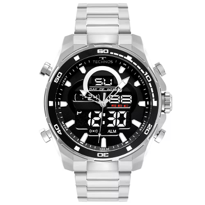 Relógio de Pulso Masculino Technos Anadigi Ts Digitech Prata BJK626AA/1K