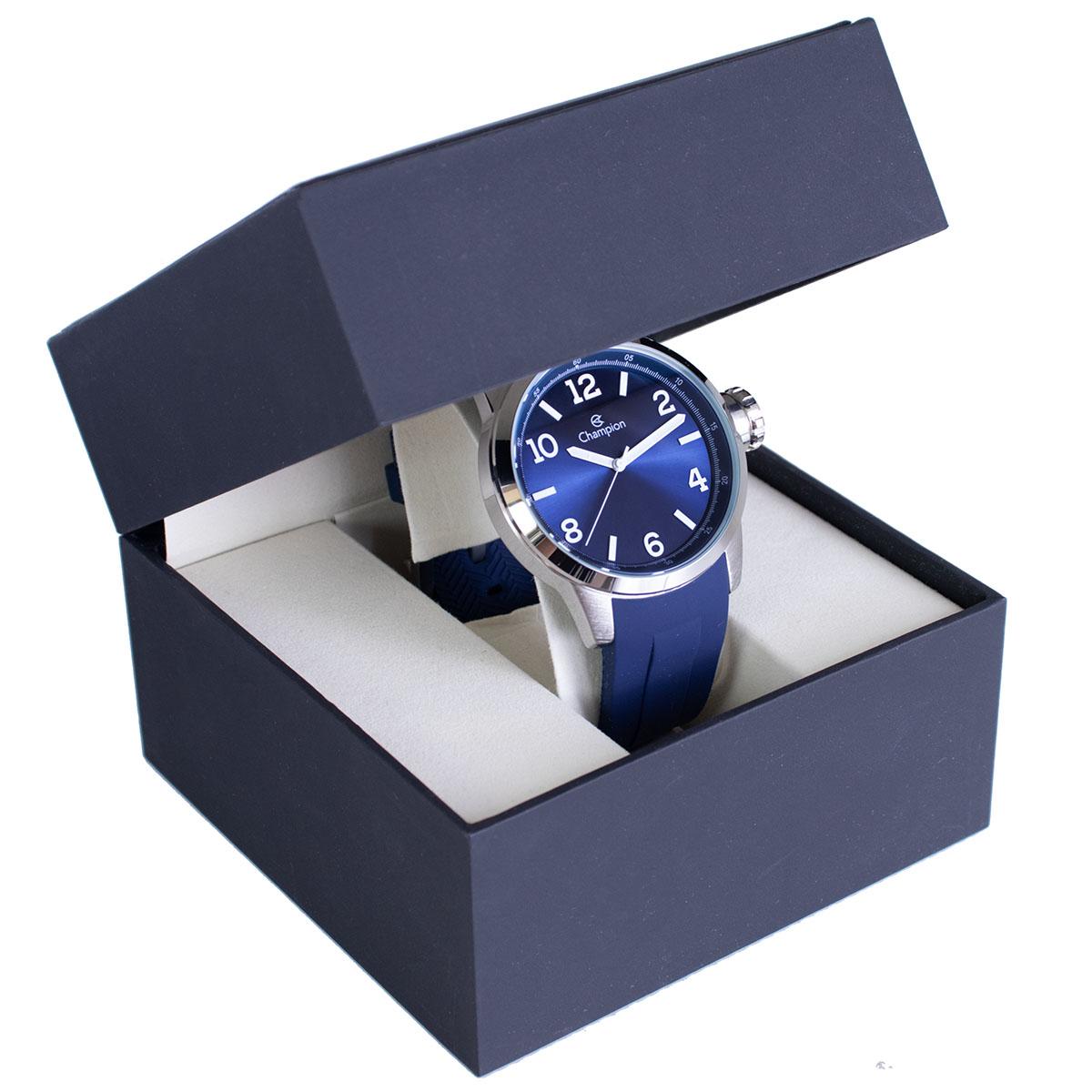 Relógio de Pulso Masculino Champion Analógico Azul Prova D'Água CN29758A - 6