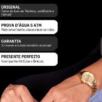 Relógio de Pulso Feminino Technos Dourado 2035MXM/1D Colar e Brincos - 3