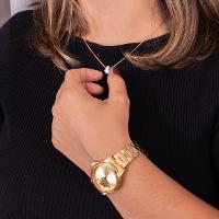 Relógio de Pulso Feminino Technos Dourado 2035MXM/1D Colar e Brincos - 5