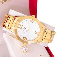 Relógio Champion Feminino Analógico Dourado CH24268D Colar e Brincos Prova D´Agua Garantia de Um Ano - 7
