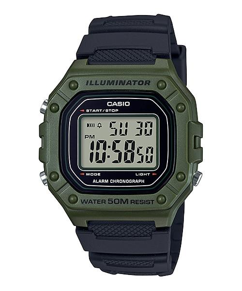 Relógio de Pulso Masculino Casio Digital Verde Standard W-218H-3AVDF - 1