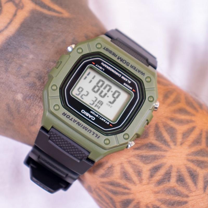 Relógio de Pulso Masculino Casio Digital Verde Standard W-218H-3AVDF - 2