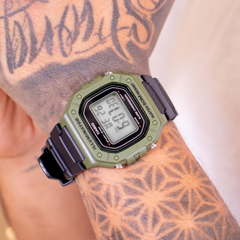 Relógio de Pulso Masculino Casio Digital Verde Standard W-218H-3AVDF - 3