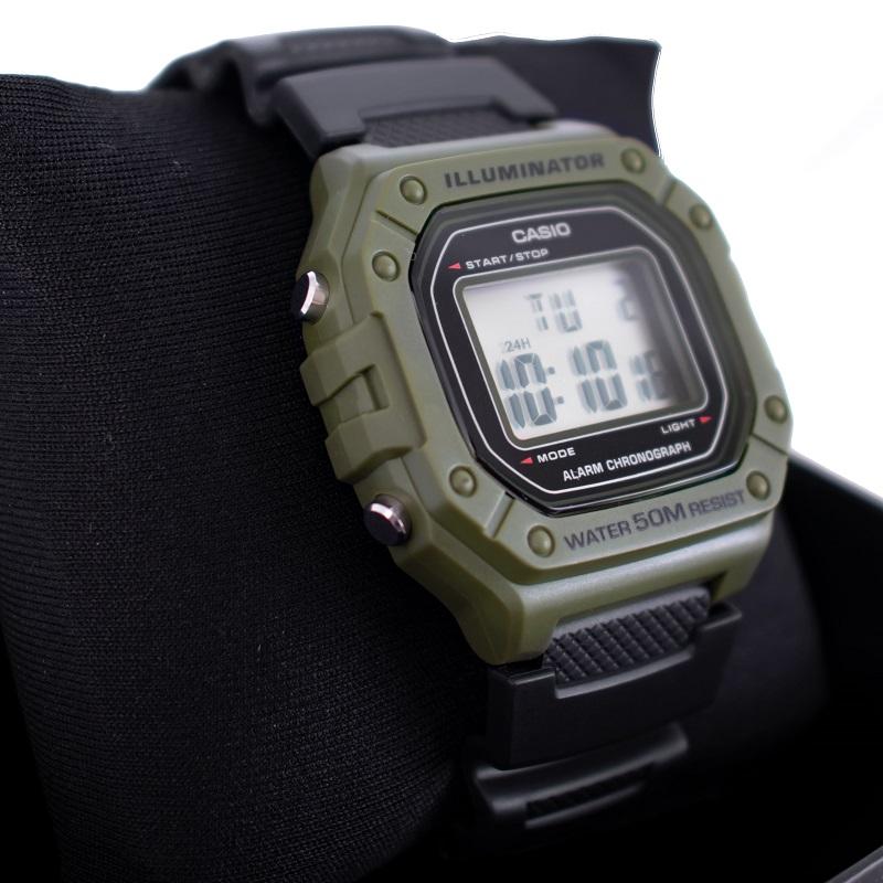 Relógio de Pulso Masculino Casio Digital Verde Standard W-218H-3AVDF - 6