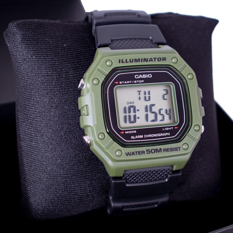 Relógio de Pulso Masculino Casio Digital Verde Standard W-218H-3AVDF - 7