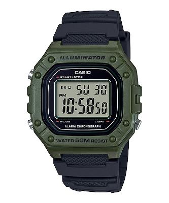 Relógio de Pulso Masculino Casio Digital Verde Standard W-218H-3AVDF