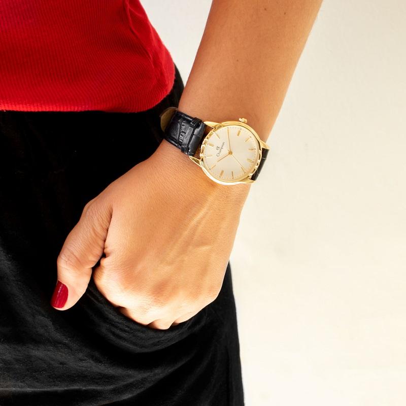 Relógio Champion Feminino Couro Preto CH22519W Colar e Brincos - 2