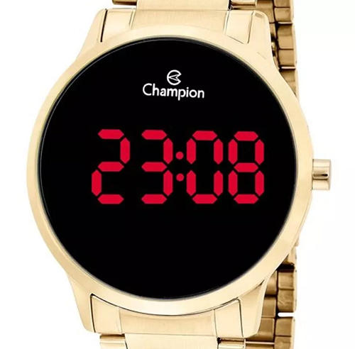 Relógio de Pulso Champion Feminino Digital Dourado CH40142H Colar e Brincos - 5