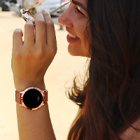 Relógio Champion Feminino Rosê Digital Led Vermelho CH40106Z Kit Colar e Brincos - 2